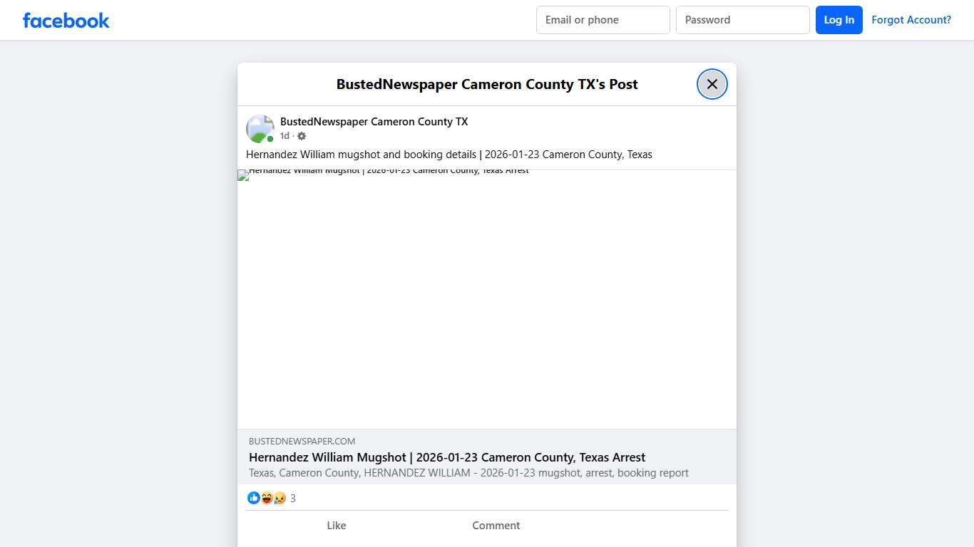 Hernandez William... - BustedNewspaper Cameron County TX Facebook